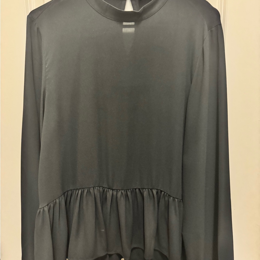Loft mixed media relaxed peplum top